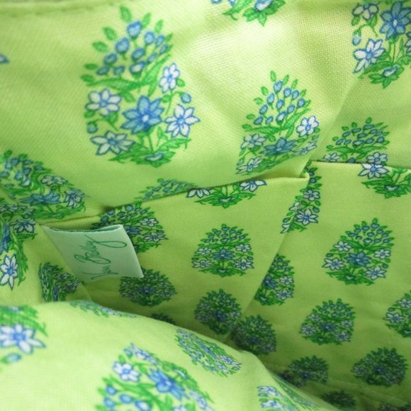 Vera Bradley Quilted Fabric Chartreuse Floral Elephant Shoulder Bag - Picture 5 of 7